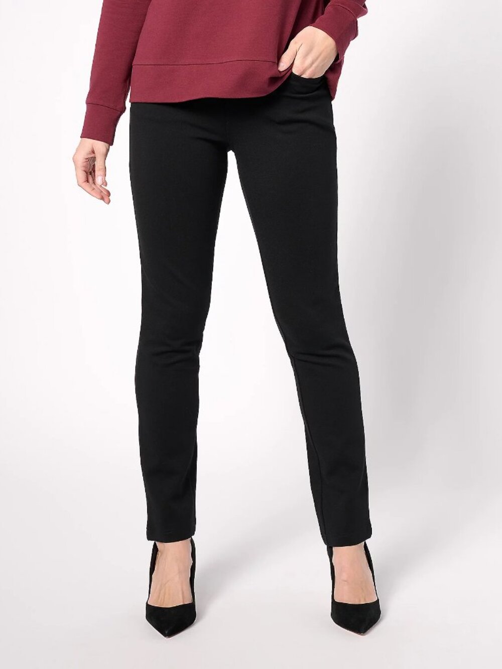 Belle by Kim Gravel Reg Perfect Ponte Straight Leg Pant, Sz  a623553